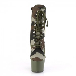 Pleaser Adore-1020CAMO Laarzen Dames Groen | MGSRLBA-97